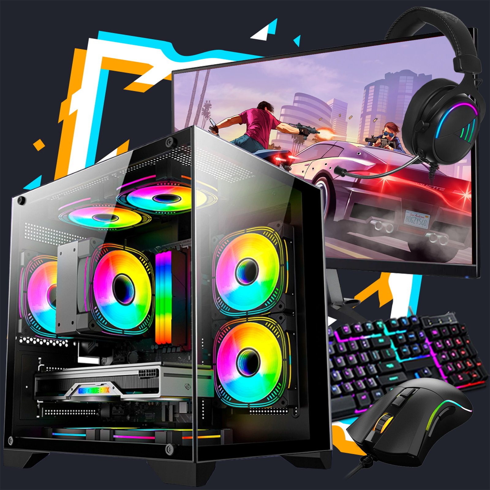 Tour PC Gamer MSI Avec Radeon RX 6600 Et Ryzen 5 5500 - 16 Go RAM, 1 To Stockage, Occasion
