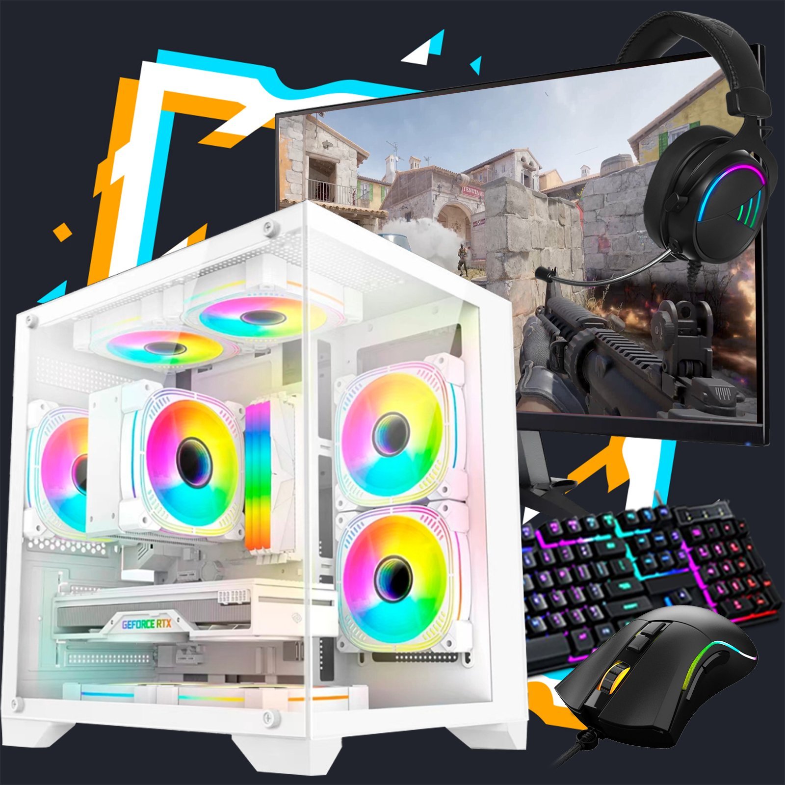 Pc Gamer Gex WH Completo / AMD Ryzen 5 4500 / 16GB DDR4 / Radeon