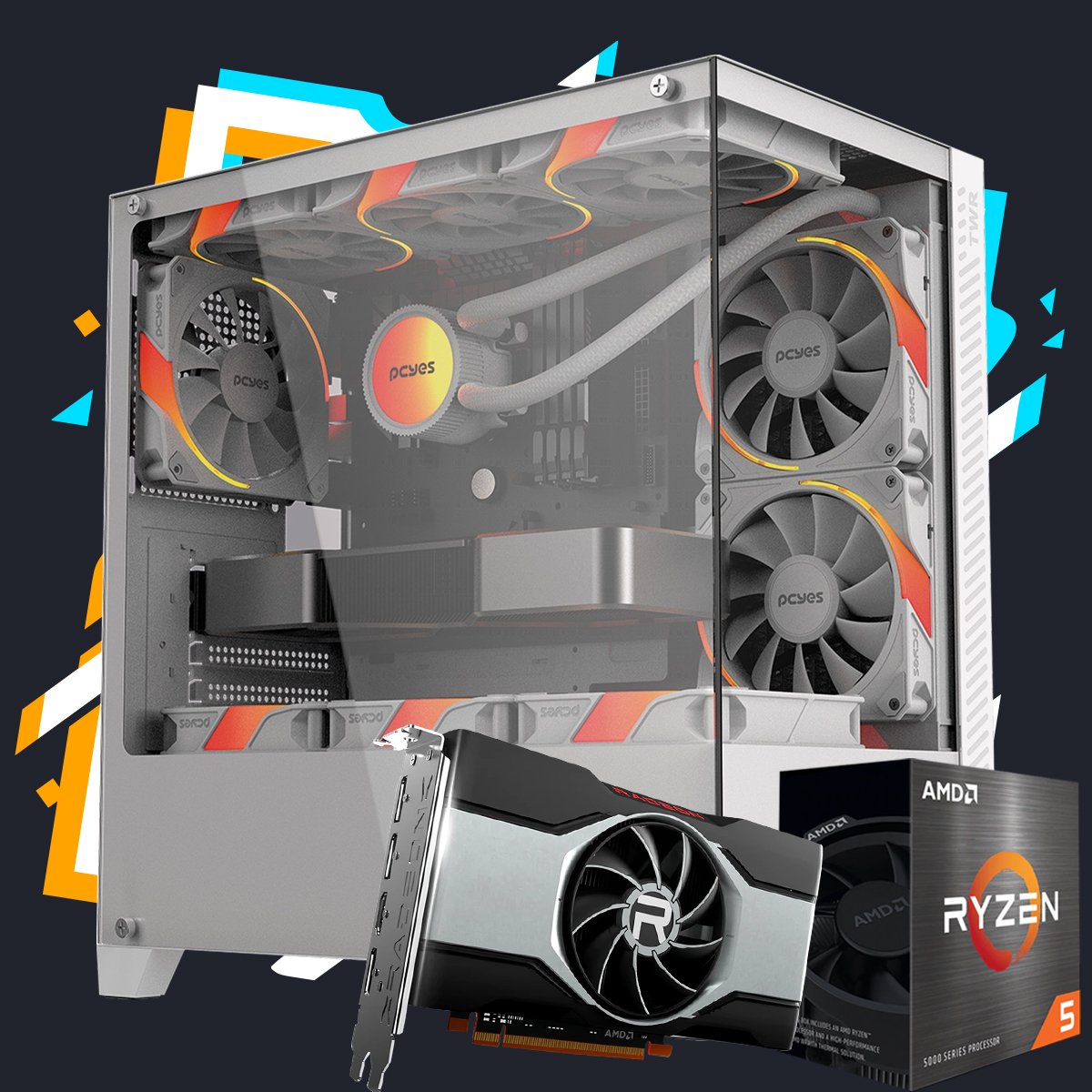 Pc Gamer LIPETECH WH Ryzen 4500 16GB DDR4 Radeon RX 6600 8GB SSD  480GB