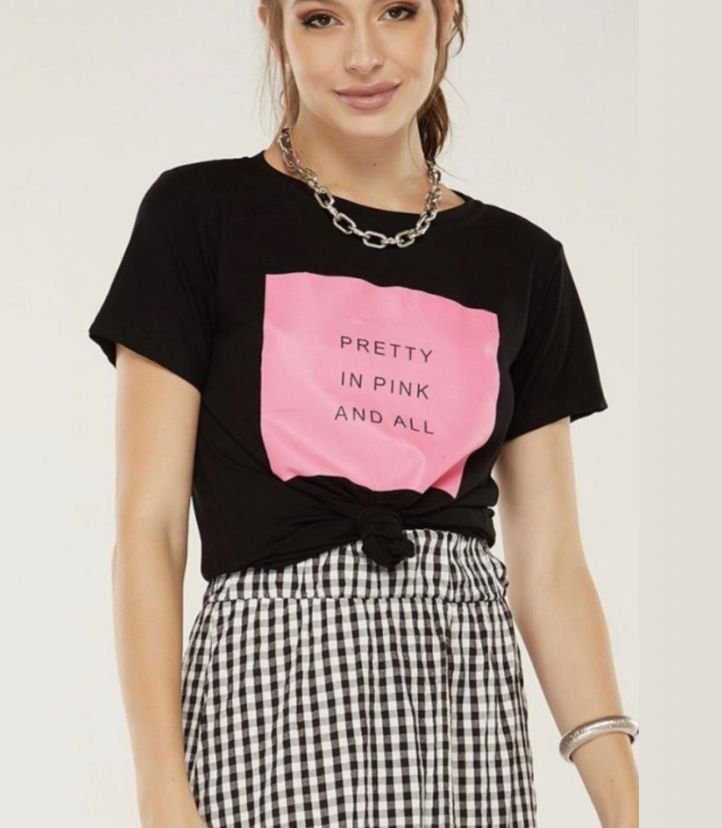 T-shirt plus Size Rosa - Helena Modas e Acessorios