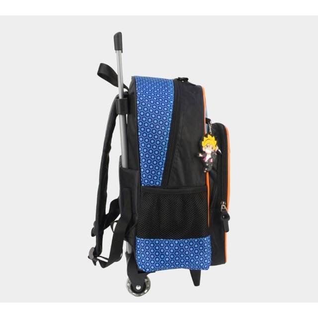 Kit Mochila Escolar Boruto Naruto Infantil de Carrinho Rodinhas