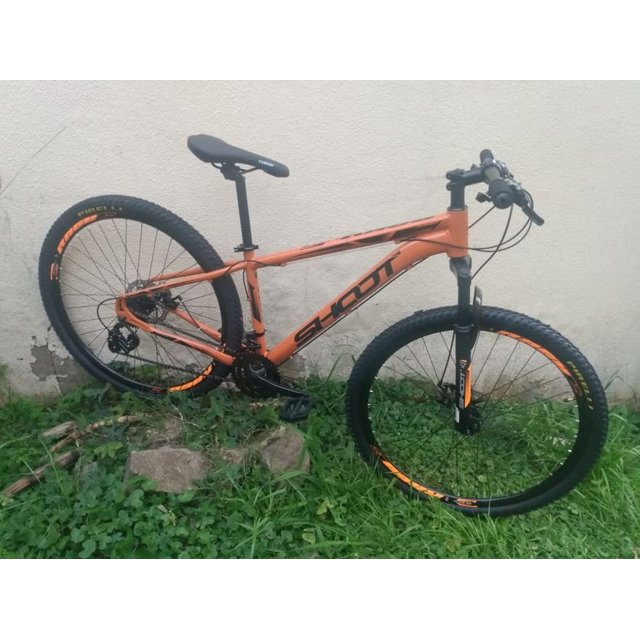 BICICLETA ARO 29 SHOOT RAGE 21V CAMBIOS SHIMANO F DISCO E SUSP LARANJA