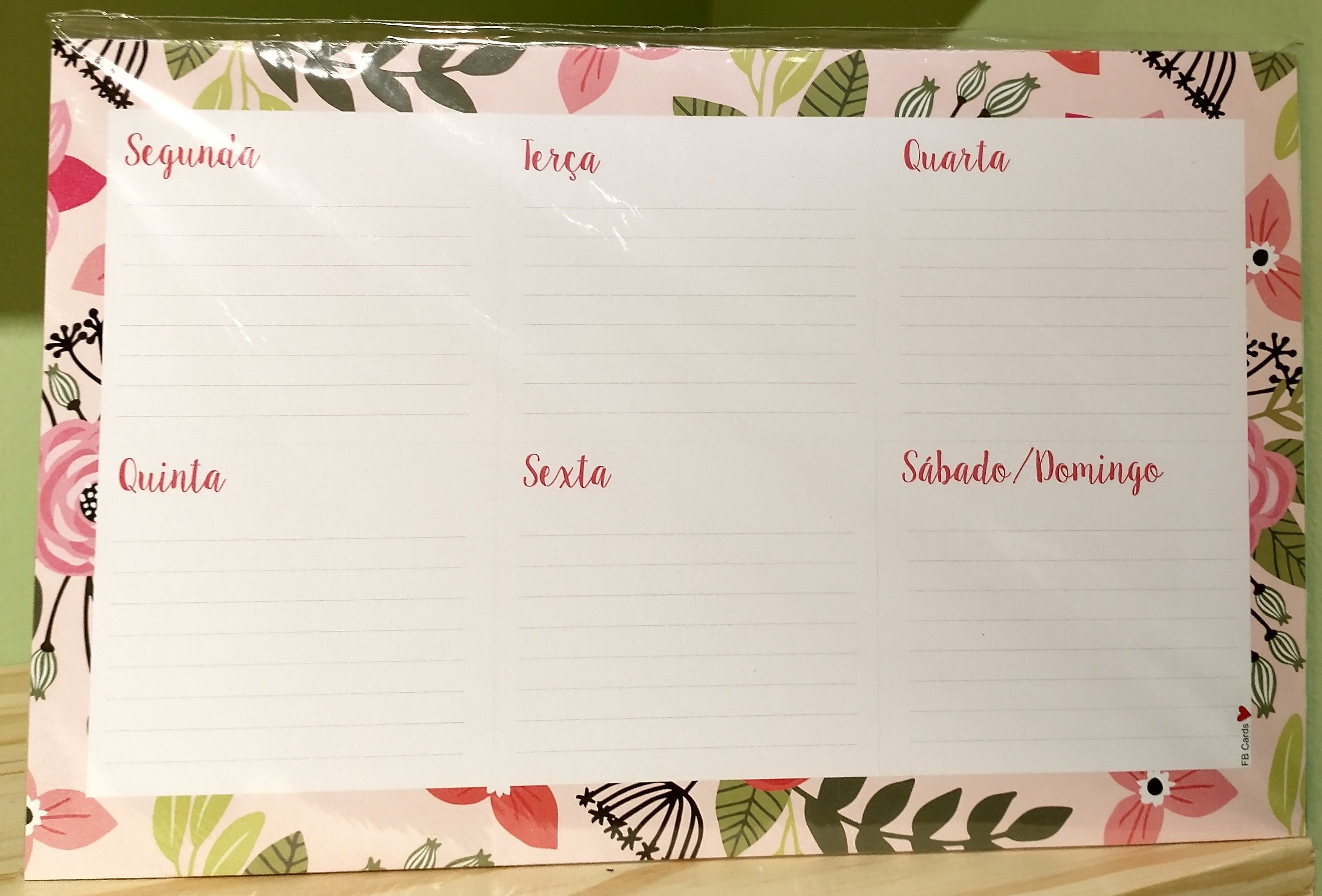 Planner Semanal Modelo Floral Rosa | FB Cards
