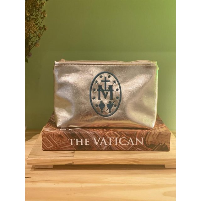 Nécessaire Dourada MM Azul G FB Cards