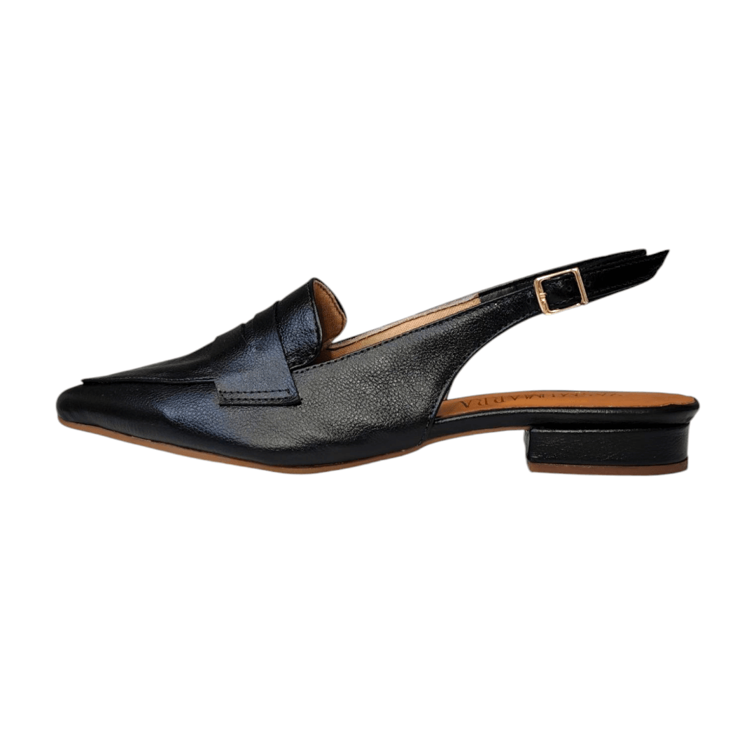 Scarpin Slingback de Couro Legitimo Salto Baixo- 5118 | Yasmim