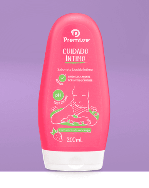 Sabonete Cuidado Íntimo Feminino Morango 200ml - Premisse | MSC Soluções