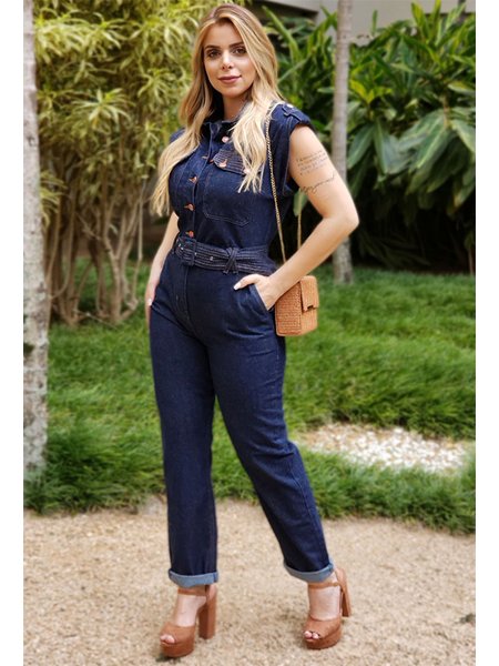 Macacao Bebela Jeans Lana Daluky