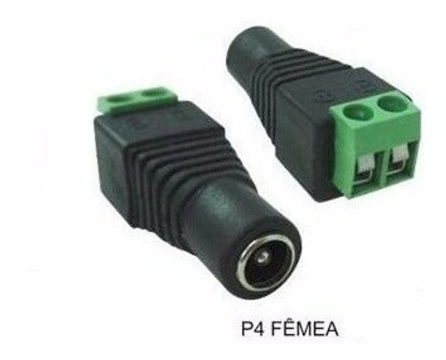 Conector Plug Jack P4 Femea Borne 2 Vias Cftv Camera Arduino | Mekanus ...