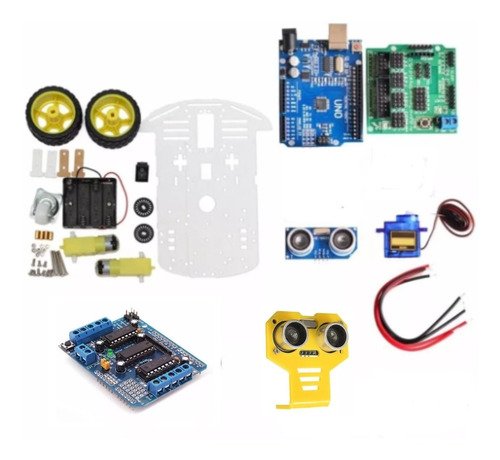 Kit Chassi Carro Arduino Completo Motor Bluetooth L298n Sr04 | Mekanus ...