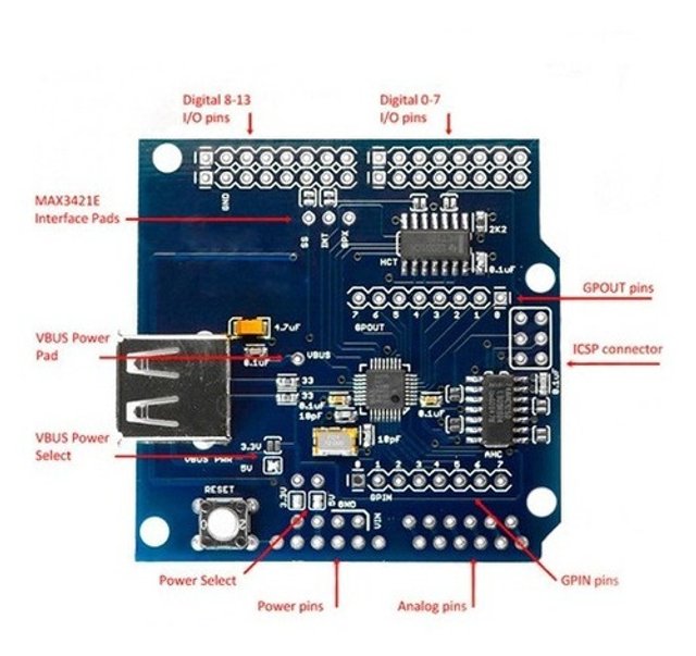 Módulo Usb Host Shield 2.0 Arduino Adk Androide | Mekanus Robótica