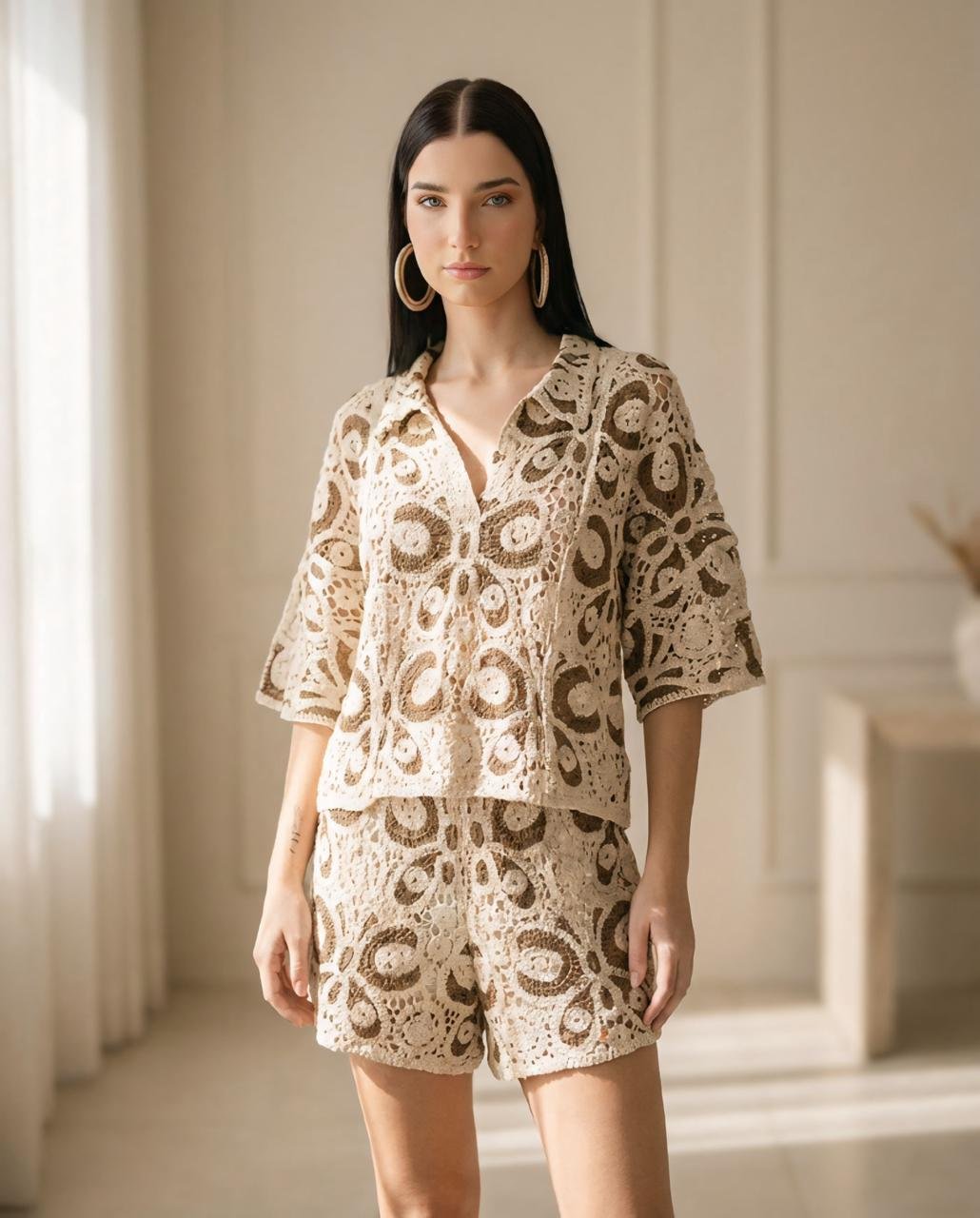 BLUSA CROCHE MARROM NOMADIC | Prado Store