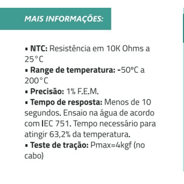 Sensor de Temperatura -50 a 200 Graus SB59 - Full Gauge - Ref.200974  Tecnolar