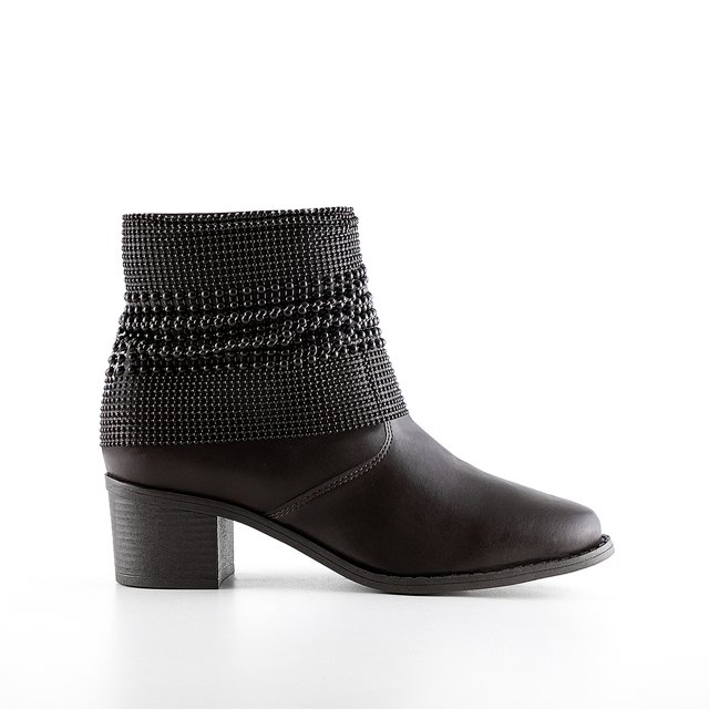 Bota Cano Curto Malha Cabedal