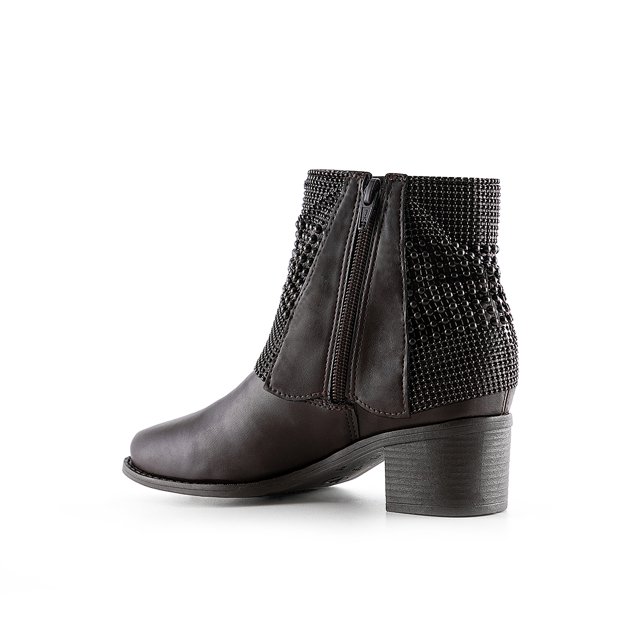 Bota Cano Curto Malha Cabedal
