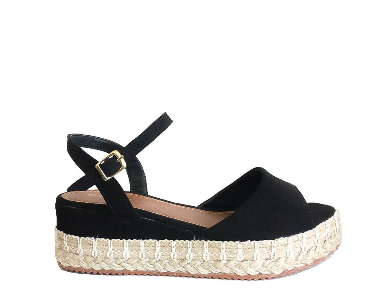 sandalia preta flatform