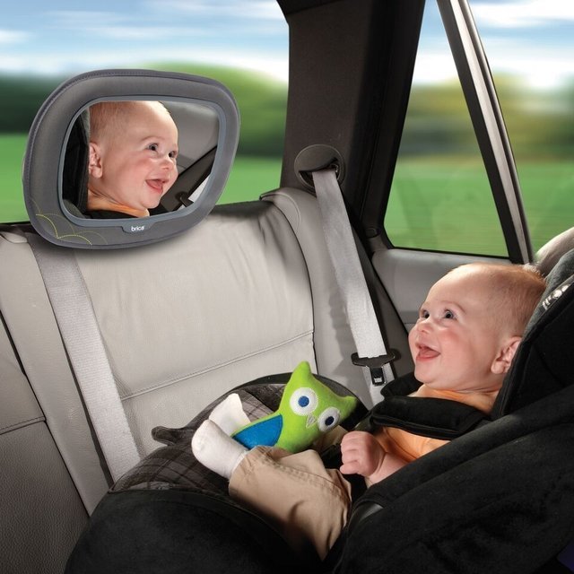Espelho Retrovisor Bebê Conforto Carro Banco Traseiro Grande Cor Cinza