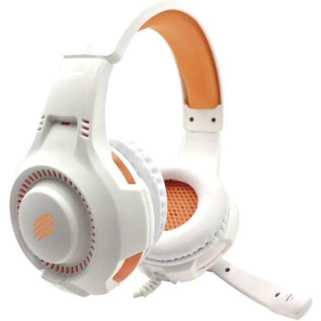 Headset Gamer  Oex Gorky HS413 Multiplataforma Branco e Laranja
