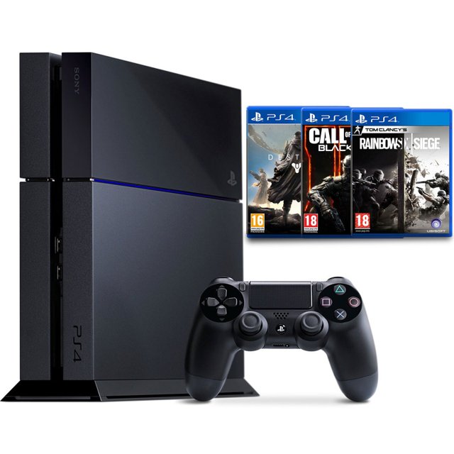 Console Ps4 Fat 500gb Console Playstation 4 + 1 Controle + 3 Jogos
