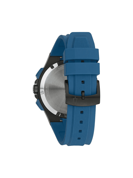 Relógio Bulova Machine Automático Masculino Em Silicone Azul - 98B380
