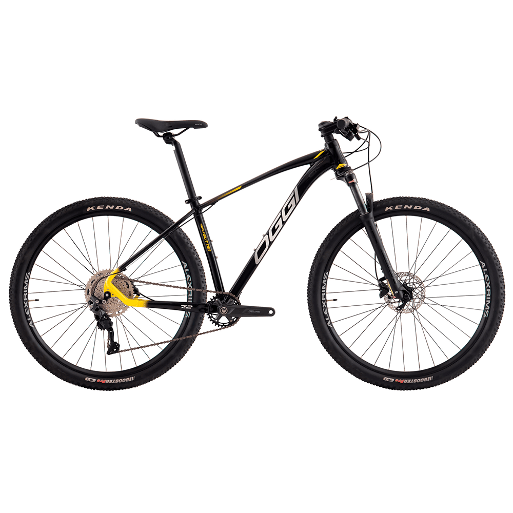 Bicicleta Oggi Bike Big Wheel 7.2 2024 Aro 29 Susp. Dianteira 12 Marchas - Amarelo/cinza