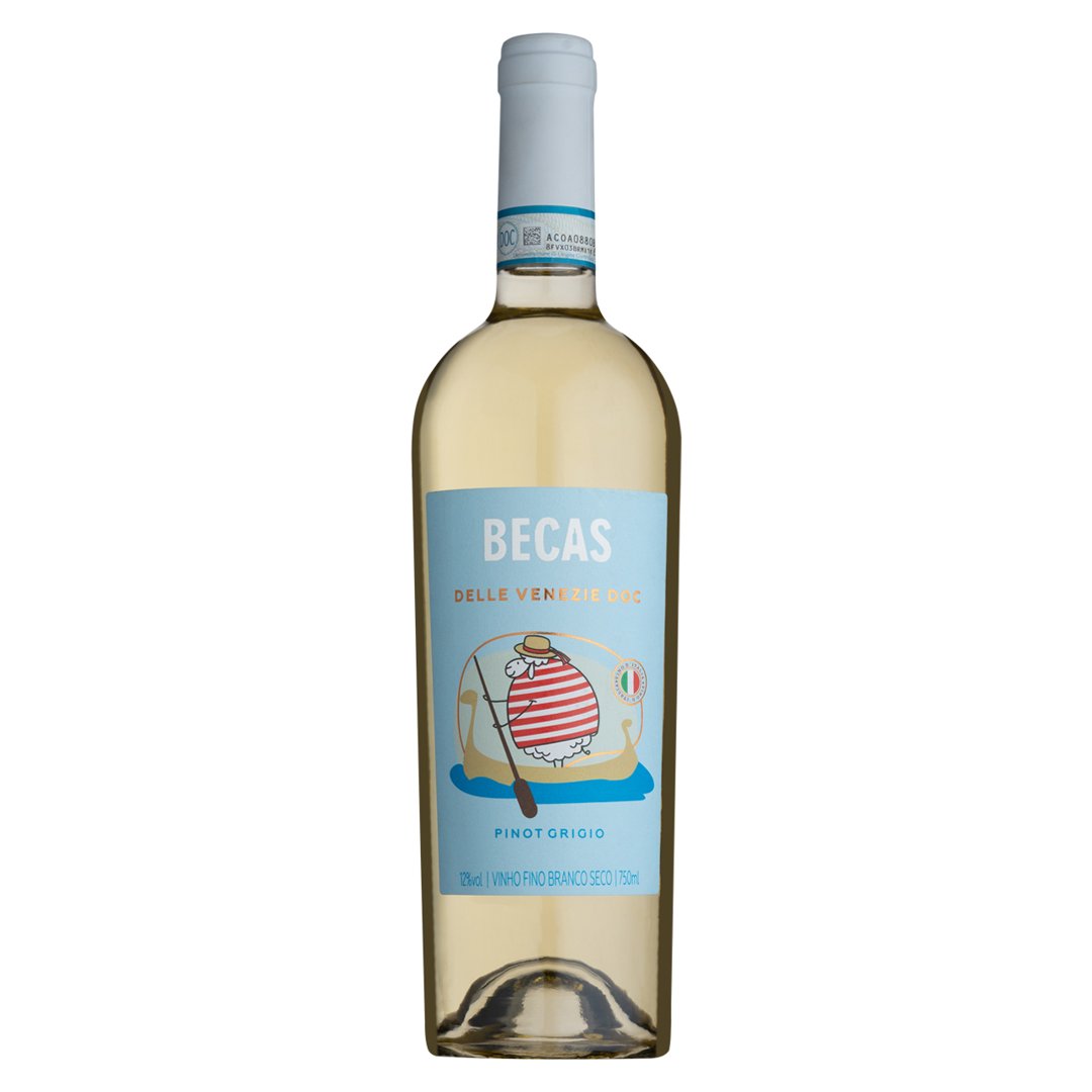 Vinho Becas Wine Branco Seco Itália Delle Venezie D.o.c Pinot Grigio 750ml