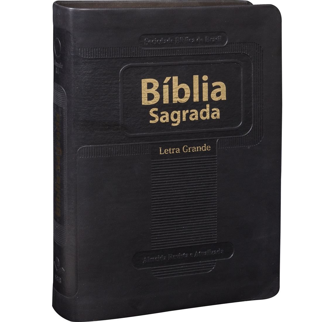 Bíblia Sagrada Letra Gigante com índice e zíper - Couro sintético Preto:  Almeida Revista e Atualizada (ARA)