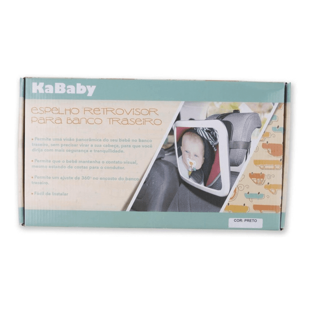 Espelho Retrovisor para Banco Traseiro Buba Baby Preto