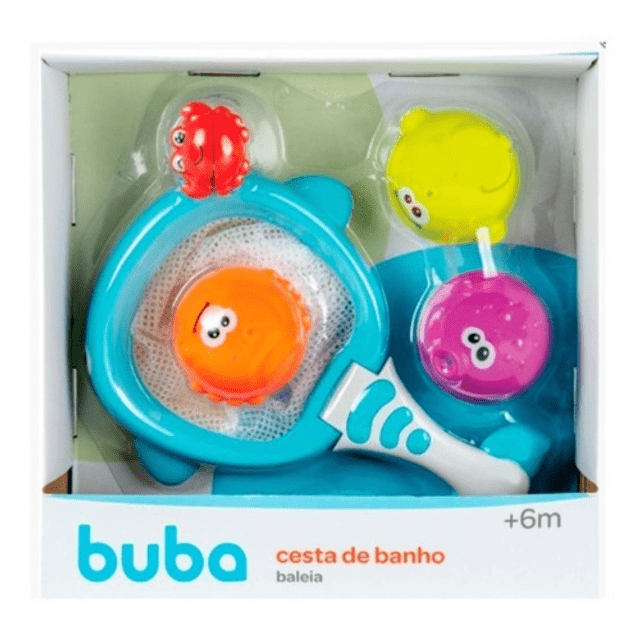 Brinquedo Para Banho Cesto Multi Atividades de Banho Baleia Buba