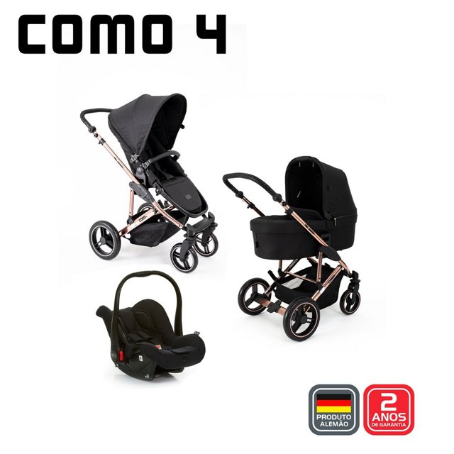 Carrinho Abc Design Como 4 Diamond + Bebê Conforto + Moisés