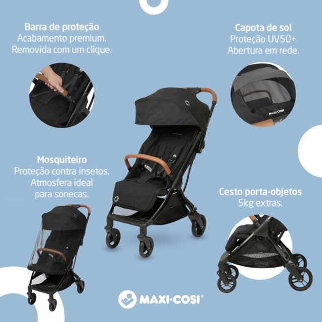 Carrinho De Bebê Maxi-cosi Eva Essential Black