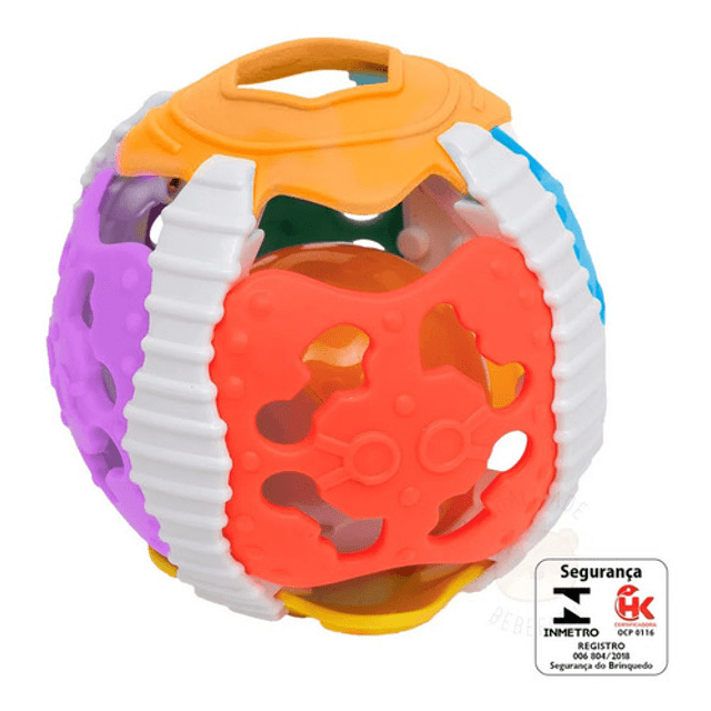 Brinquedo Educativo Baby Ball Multitexturas Com Luz E Sons Buba