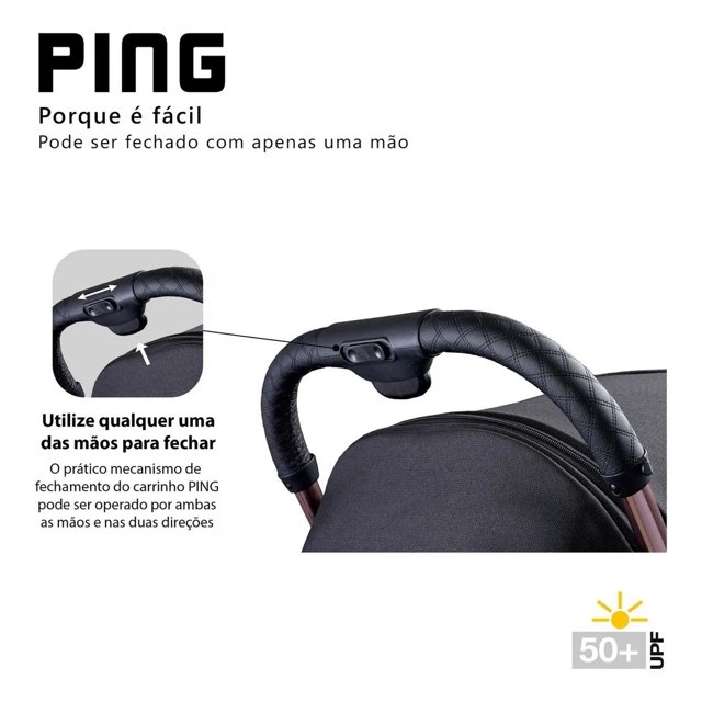 Carrinho De Bebê Ping Rose Gold Diamond 0 A 15KG Abc Design