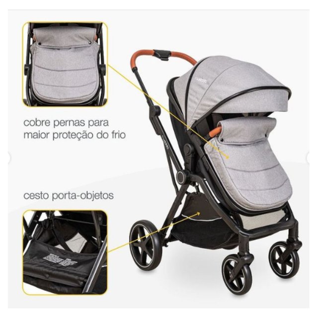 Carrinho De Bebe Com Bebe Conforto E Base Kiddo Nomad Grafite