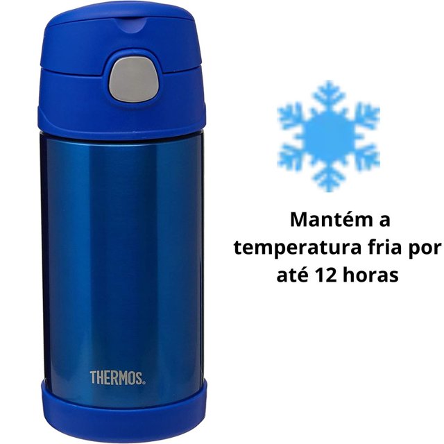 Garrafinha Térmica Infantil Funtainer 355ml Thermos Azul