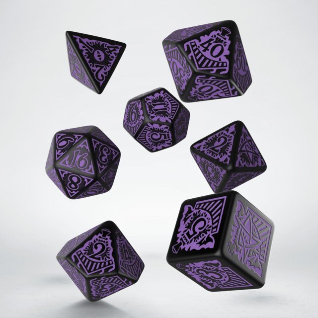 Call Of Cthulhu 7th - Black & Magenta Dice Set - Tesoros De La Marca
