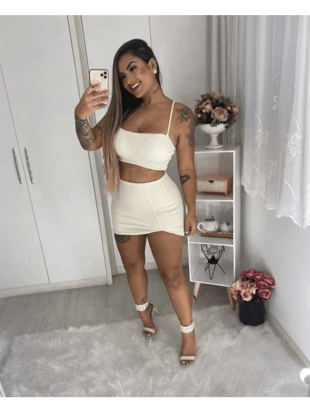 Saia Curta E Blusa Para Festa Conjunto Cropped Saia Curta Lurex