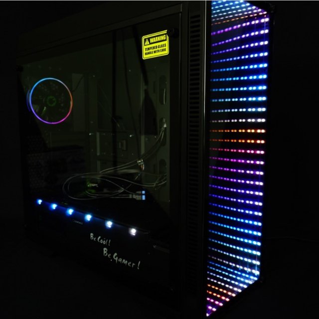 GABINETE GAMER GAMEMAX INFINITY ABYSS RGB MID TOWER VIDRO TEMPERADO BLACK -  M908-TR