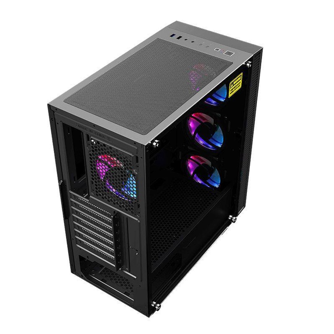 Gabinete Gamer Gamemax Typhoon LED ARGB Traseiro 1 Fan COC Turbo Lateral  Full Window Lateral Vidro USB 3.0 - Gamemax Oficial