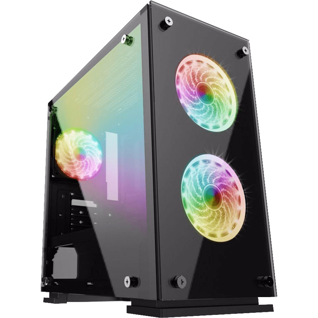 Gabinete Gamer GameMax Infinit M908 GGM RGB, Mid Tower, Com 3 Fans, Lateral  Acrílico, Black, Sem