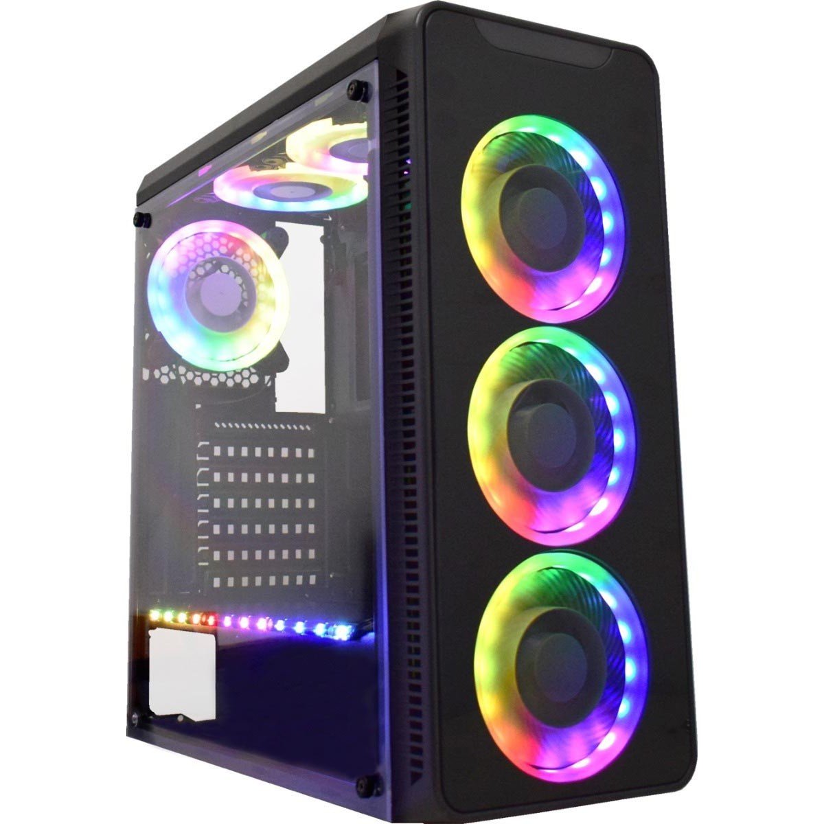 Gamer kmex CG05G8 Infinity V 3 Fans Led Frontal RGB Rainbow C/Controle USB 3.0/2.0