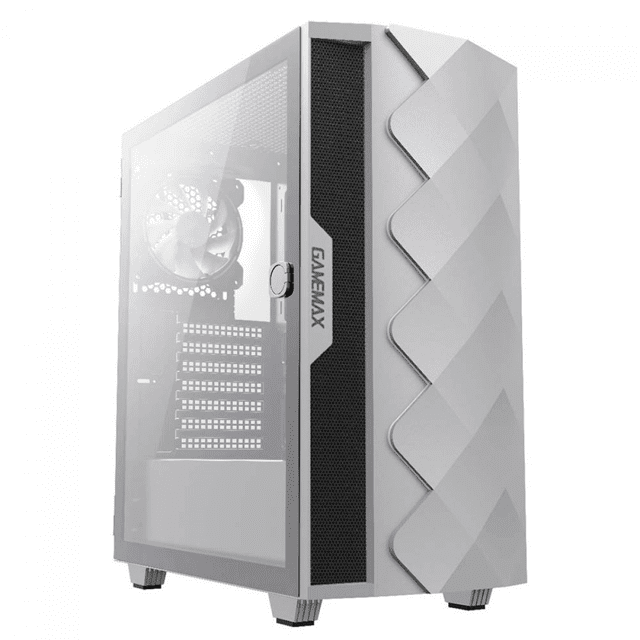 Gabinete Gamer Gamemax Diamond 3601-W, RGB, Mid Tower, Vidro Temperado,  Branco, Com 1 Fan, MFG.A361