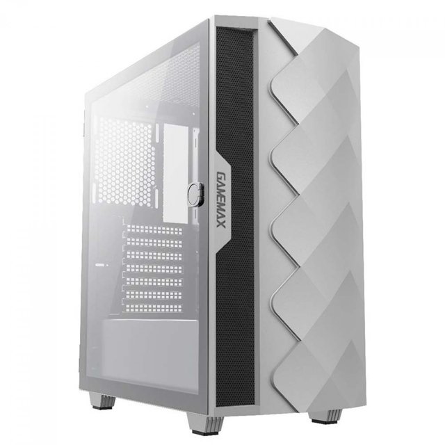 Gabinete Gamer Gamemax Diamond 3601-W, RGB, Mid Tower, Vidro Temperado,  Branco, Com 1 Fan, MFG.A361