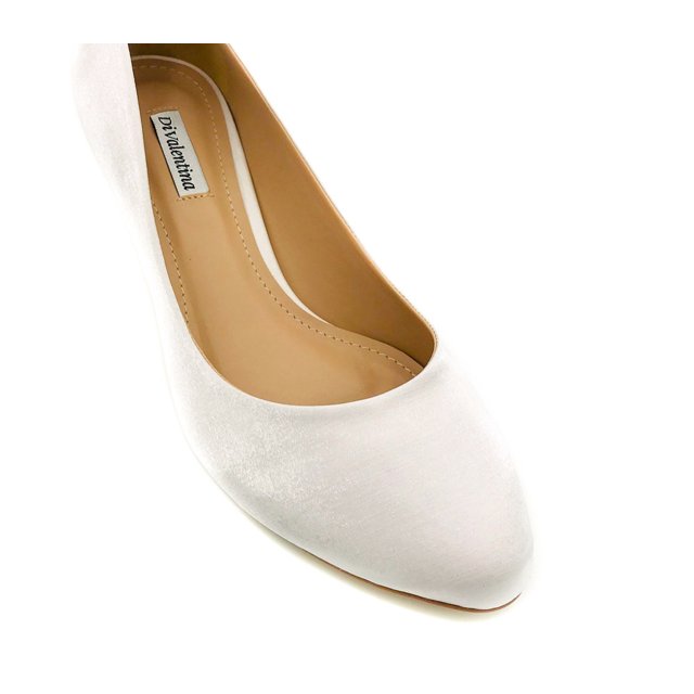 Sapato de Noiva Cetim Branco Salto Baixo - 25110042/100