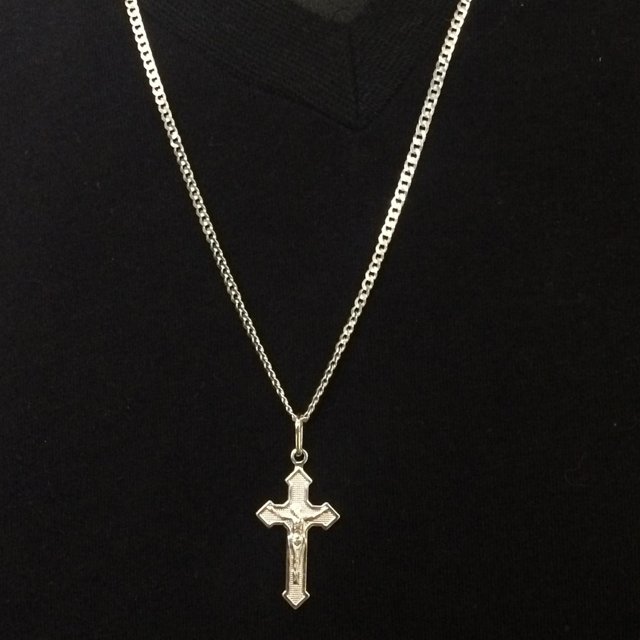 pingente cruz estampada 4841 1,50cm x 3,40cm
