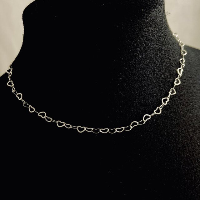 Chocker coração Prata 40cm