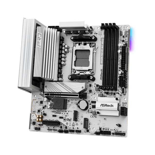 PLACA-MÃE ASROCK B850M PRO RS WIFI6 AM5 DDR5 MATX - BRANCA | Smart Info ...