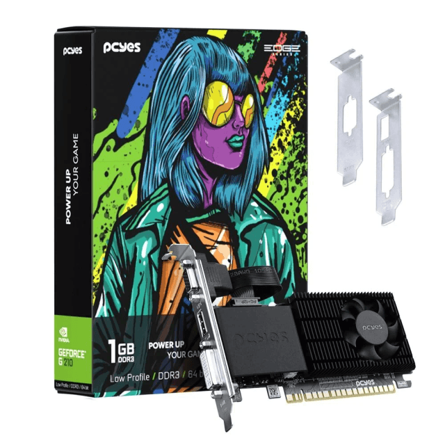 PLACA DE VÍDEO PCYES NVIDIA GEFORCE G210 EDGE LOW PROFILE, 1GB DDR3 ...