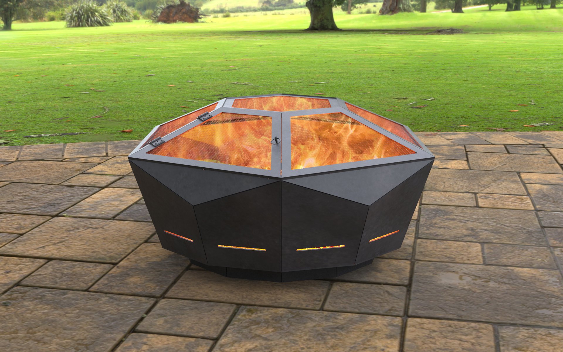 FIRE PIT FAISCA LENHA | Fire Design Brasil