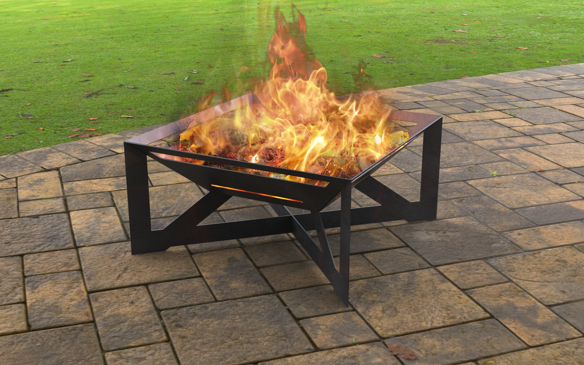 FIRE PIT AREA V1 LENHA | Fire Design Brasil