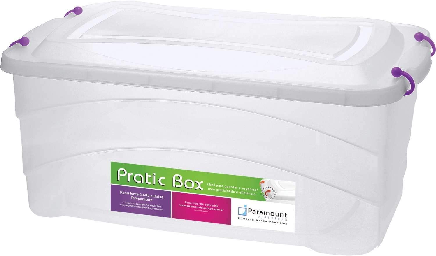 Caixa Plástica Multiuso Pratic Box, 50 l, 59 x 38 x 34 cm